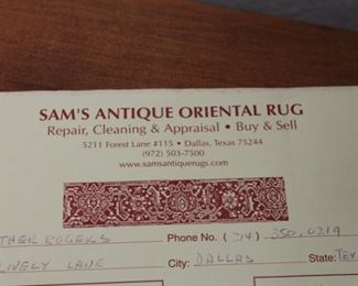 Appraisel for Carpets in the sale 