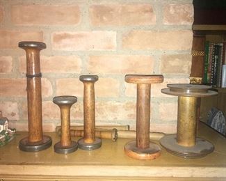 Antique wooden spools 