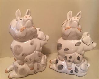 Fitz and Floyd pig book ends