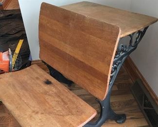Vintage school desk and seat combination