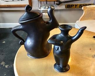 "Dancing Teapot" by MICHAEL LAMBERT, Signed, Studio Pottery Stoneware 