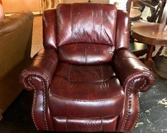 Genuine Leather, Brass Stud, Large Recliner
