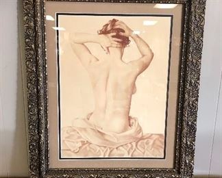 c.1980, "MICHELLE" by Joseph Petro, Lexington, KY, Framed Art Measuring 34" x 28"