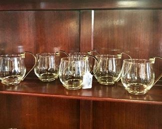 RARE, MCM, DR.PEPPER "Hot Cups" with Gold Handles, Set of 12