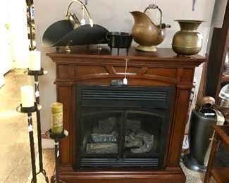 43" Convertible Vent-Free Dual Fuel Gas/Propane Fireplace (with additional piece to create a corner unit) in Cherry, w/Remote Control