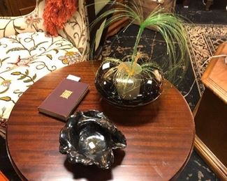 MCM Fiber Optic "Plant" in smoked round bowl