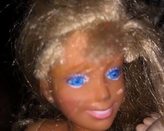 She's one "blue eyed babe this Barbie!" (we will find her some clothes before you take her away, it's the decent thing to do!")