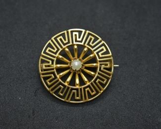 greek key brooch