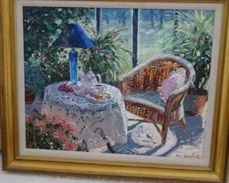 Original oil painting by Henry Gordon. "Sunroom"