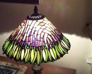 Pretty Leaded Glass Lamp
