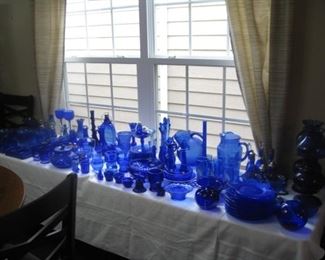 Blue glassware