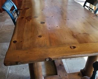 Closeup of Dutch Knotty Wood Table