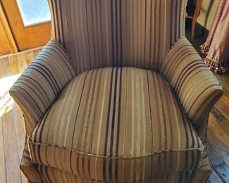 Comfy Striped Upholstered Arm Chair (2 available) 