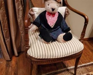 Ebanista Cane Back Arm Chair