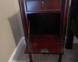 Side table with front dropped down