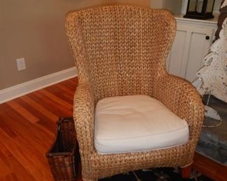 Wing back Sea Grass chairs Pottery Barn