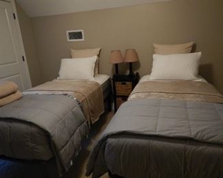 Twin XL Heavy Duty bed platforms, mattresses and bedding all for sale!