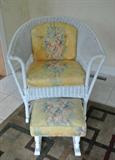 Nice Wicker Chair and Footstool.