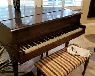 Behr Bros. & Co Baby Grand Piano, ca. 1920. Plays excellent.