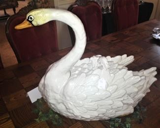 Elegant swan tureen