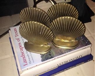Brass shell shaped bookends