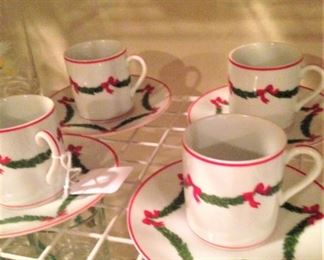 Christmas cups and saucers
