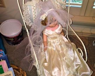 Bride doll; doll or small child's chair
