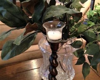 One of a pair of Barley Twist candleholders
