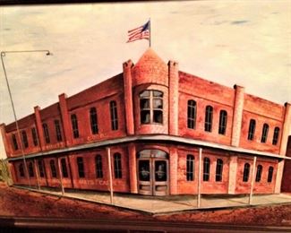 Framed art by Bogart of the Offenbuttel Dry Goods Company; it was an early-day business located on the downtown square.