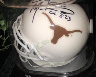 Small helmet signed by University of Texas quarterback Colt McCoy (Col. 3:23)