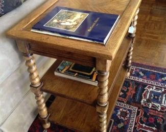 One of two matching side tables