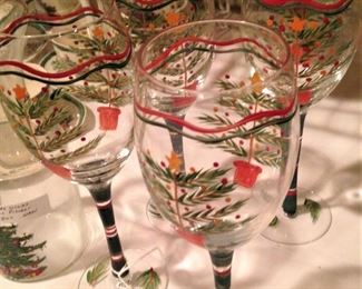 Christmas tree glassware