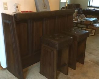 Vintage Lane Bar/Cabinet and 2 stools.