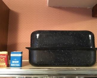 Vintage Spice Tins, Granite Ware Roaster