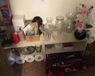 Vases, Candles, Fiber Optic Flower Light,  Area Rugs, Rolls of Paper Towels.