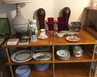 Vintage Lamp, Coasters, Portmeirion, China set from Japan.