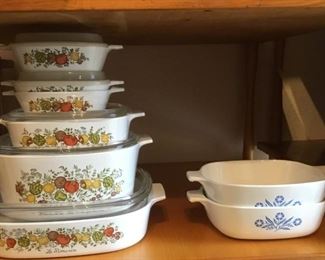Vintage Pyroceram Corning Ware (Spice of Life and Blue Cornflower)