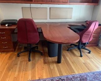 Large double desk unit
