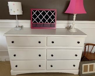 White dresser with six drawers