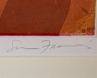Abstract art by artist Sam Francis . Signed and numbered 13/45