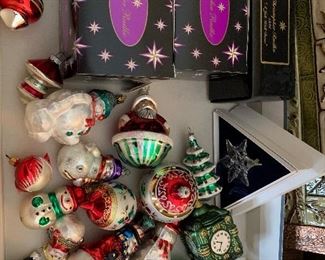 Christmas ornaments including some by Christopher Radko 
