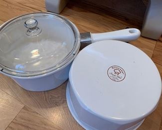 Nouveau saucepans with lids 