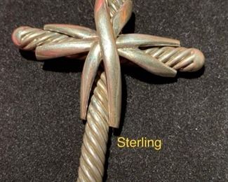 Sterling cross pendant with unique design 
