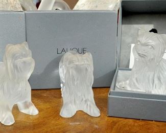 Lalique terriers each in the original box.