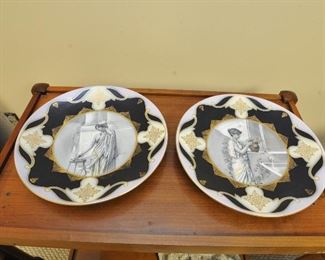 Royal Vienna transfer and hand painted decorative platters