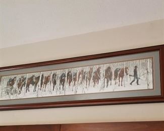 Bev Doolittle Two Indian Horses Signed and Numbered and Framed Print