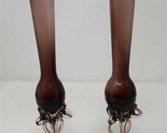 Italian handblown glass bud vases