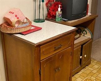 Kitchen Cabinet, T.V., Microwave Cabinet, Assorted Decor'