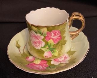 Hand Painted Porcelain Tea Cup & Saucer