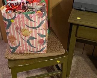 Desk Chair with Childs Desk, Wrapping Paper & Bags